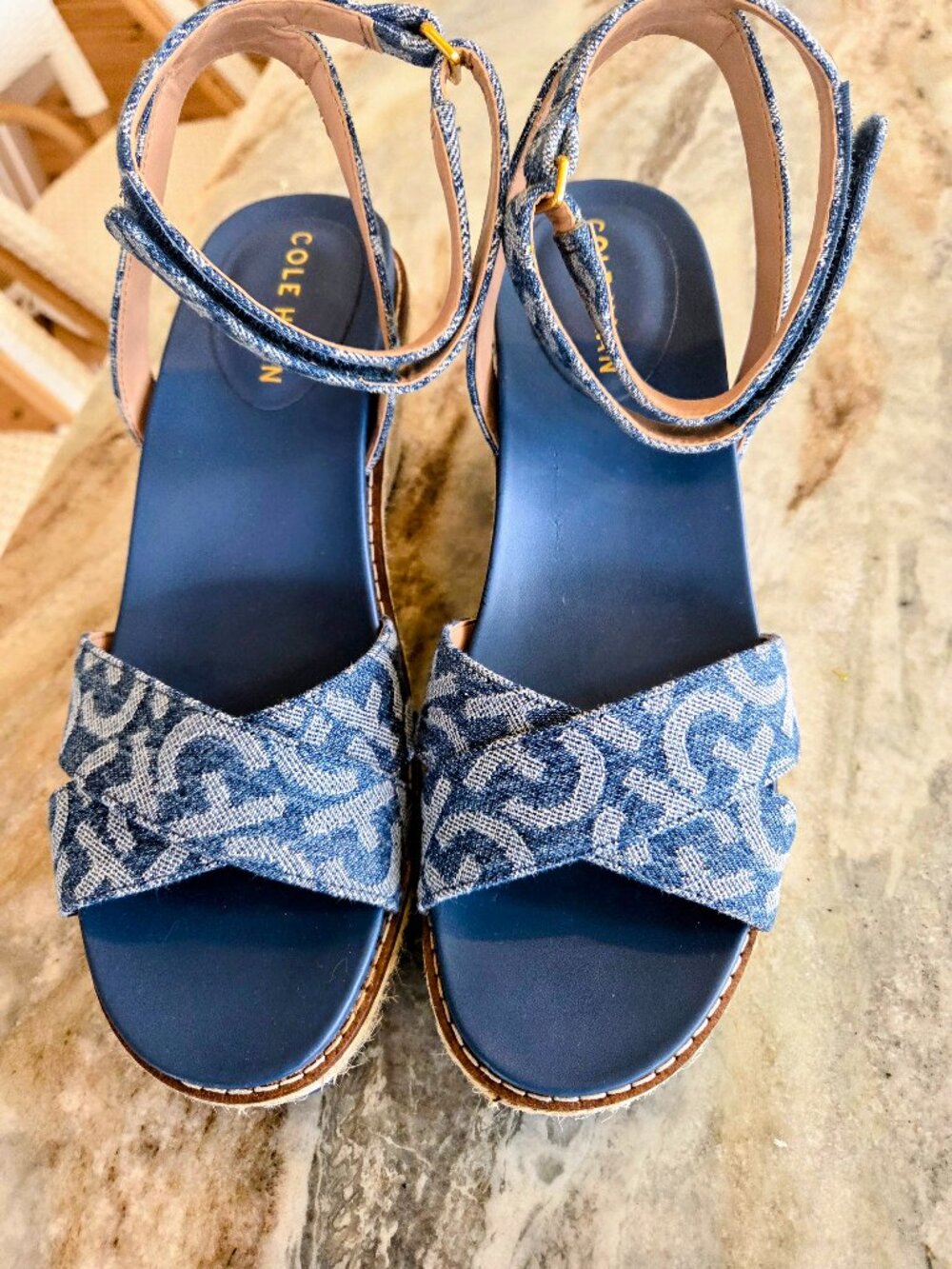 Cole Hann wedge Sandals sz 8